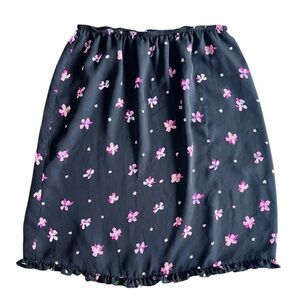 Kathy Ireland Black Skirt with Pink Floral Design